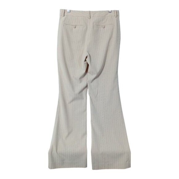 Nicole Miller Women's Beige Dress Pants Pink Pinstripe Size 6 With Pockets - Picture 2 of 11